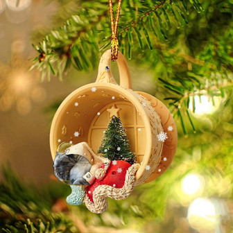 Ornament- Cairn Terrier Sleeping In A Cup Christmas Ornament Dog Ornament, Car Ornament, Christmas Ornament - Thegiftio UK