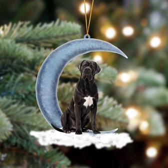 Ornament- Cane Corso Sits On The Moon Hanging Ornament Dog Ornament, Car Ornament, Christmas Ornament - Thegiftio UK