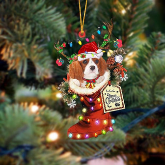 Ornament- Cavalier King Charles Spaniel 1-Xmas Boot-Two Sided Ornament, Christmas Ornament, Car Ornament - Thegiftio UK