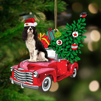 Ornament- Cavalier King Charles Spaniel 3-Pine Truck Hanging Ornament, Happy Christmas Ornament, Car Ornament - Thegiftio UK