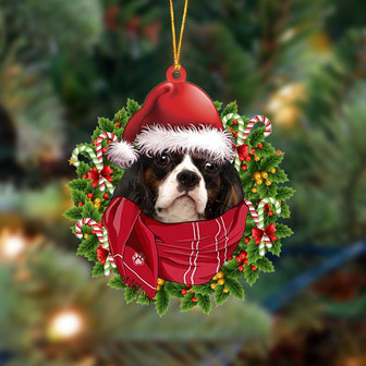 Ornament- Cavalier King Charles Spaniel 3-Xmas Bandana Hanging Ornament, Christmas Ornament, Car Ornament - Thegiftio UK