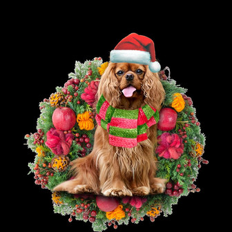 Ornament- Cavalier King Charles Spaniel Christmas Ornament, Happy Christmas Ornament, Car Ornament - Thegiftio UK