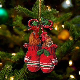 Ornament- Chicken Inside Your Gloves Christmas Holiday-Two Sided Ornament, Christmas Ornament, Car Ornament - Thegiftio UK