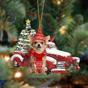 Ornament- Chihuahua 3-Christmas Car Two Sided Ornament, Happy Christmas Ornament, Car Ornament - Thegiftio UK