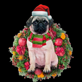 Ornament- Chihuahua Pug Christmas Ornament, Happy Christmas Ornament, Car Ornament - Thegiftio UK