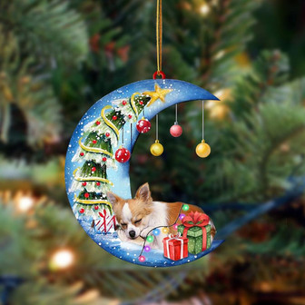 Ornament- Chihuahua-Sleep On The Moon Christmas Two Sided Ornament, Happy Christmas Ornament, Car Ornament - Thegiftio UK