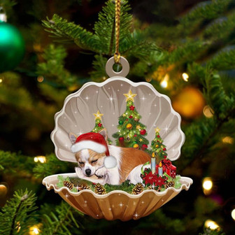 Ornament- Chihuahua-Sleeping Pearl in Christmas Two Sided Ornament, Happy Christmas Ornament, Car Ornament - Thegiftio UK