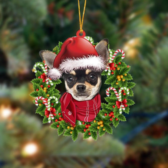 Ornament- Chihuahua-Xmas Bandana Hanging Ornament, Happy Christmas Ornament, Car Ornament - Thegiftio UK
