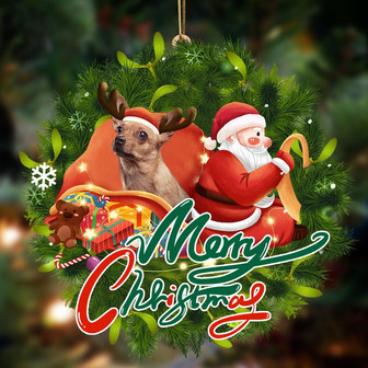 Ornament- Chihuahua2-Santa & dog Hanging Ornament, Happy Christmas Ornament, Car Ornament - Thegiftio UK
