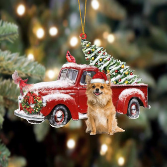 Ornament- Chihuahua3-Cardinal & Truck Two Sided Ornament, Happy Christmas Ornament, Car Ornament - Thegiftio UK