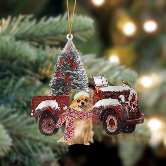 Ornament- Chihuahua3-Christmas Truck Two Sided Ornament, Happy Christmas Ornament, Car Ornament - Thegiftio UK