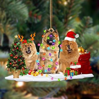 Ornament- Chow Chow-Christmas Dog Friends Hanging Ornament, Happy Christmas Ornament, Car Ornament - Thegiftio UK