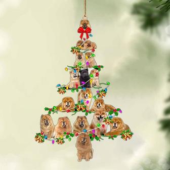 Ornament- Chow Chow-Christmas Tree Lights-Two Sided Ornament, Happy Christmas Ornament, Car Ornament - Thegiftio UK