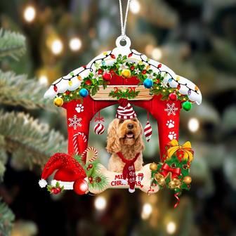 Ornament- Cockapoo 2-Christmas House Two Sided Ornament, Happy Christmas Ornament, Car Ornament - Thegiftio UK