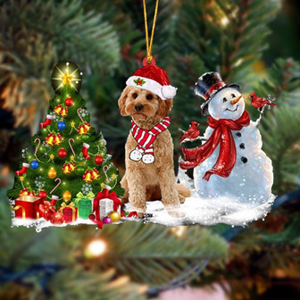 Ornament- Cockapoo Christmas Snow Hanging Ornament Dog Ornament, Car Ornament, Christmas Ornament - Thegiftio UK