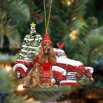 Ornament- Cocker Spaniel 2-Christmas Car Two Sided Ornament, Happy Christmas Ornament, Car Ornament - Thegiftio UK