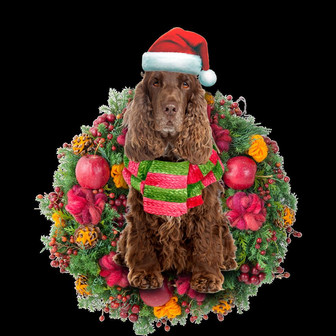 Ornament- Cocker Spaniel Christmas Ornament, Happy Christmas Ornament, Car Ornament - Thegiftio UK