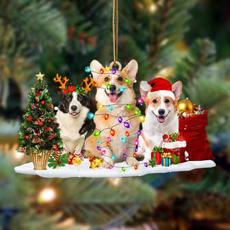 Ornament- Corgi-Christmas Dog Friends Hanging Ornament, Happy Christmas Ornament, Car Ornament - Thegiftio UK