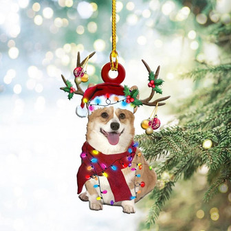 Ornament- Corgi Christmas Shape Ornament, Happy Christmas Ornament, Car Ornament - Thegiftio UK