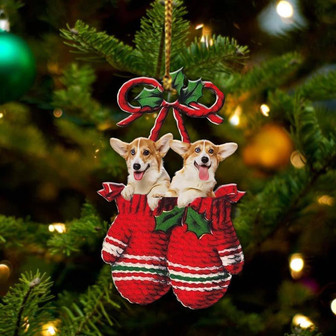 Ornament- Corgi Inside Your Gloves Christmas Holiday-Two Sided Ornament, Christmas Ornament, Car Ornament - Thegiftio UK