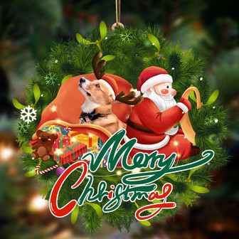 Ornament- Corgi-Santa & dog Hanging Ornament, Happy Christmas Ornament, Car Ornament - Thegiftio UK