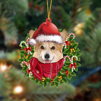 Ornament- Corgi-Xmas Bandana Hanging Ornament, Happy Christmas Ornament, Car Ornament - Thegiftio UK