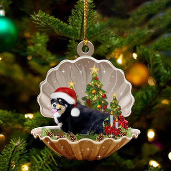 Ornament- Corgi2-Sleeping Pearl in Christmas Two Sided Ornament, Happy Christmas Ornament, Car Ornament - Thegiftio UK