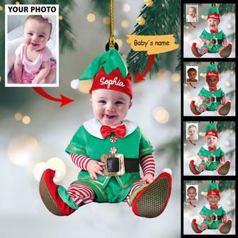 Ornament - Cute Baby Elf Ornament Custom Name Christmas Ornament - Thegiftio UK
