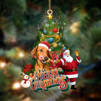 Ornament- Dachshund 14-Christmas Tree&Dog Hanging Ornament, Happy Christmas Ornament, Car Ornament - Thegiftio UK