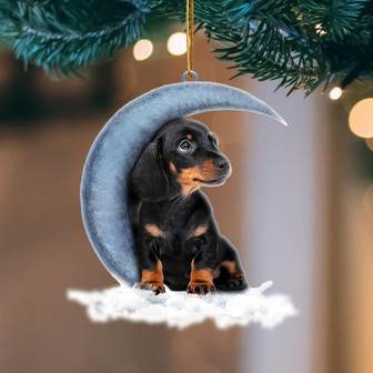 Ornament- Dachshund Blue Moon Hanging Ornament Dog Ornament, Car Ornament, Christmas Ornament - Thegiftio UK