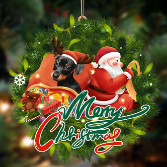 Ornament- Dachshund-Santa & dog Hanging Ornament, Happy Christmas Ornament, Car Ornament - Thegiftio UK