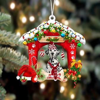 Ornament- Dalmatian-Christmas House Two Sided Ornament, Happy Christmas Ornament, Car Ornament - Thegiftio UK