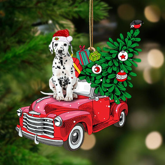 Ornament- Dalmatian-Pine Truck Hanging Ornament, Happy Christmas Ornament, Car Ornament - Thegiftio UK