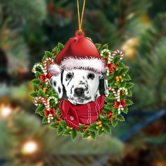 Ornament- Dalmatian-Xmas Bandana Hanging Ornament, Happy Christmas Ornament, Car Ornament - Thegiftio UK