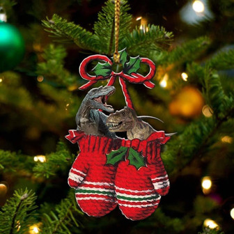 Ornament- Dinosaurs Inside Your Gloves Christmas Holiday-Two Sided Ornament, Christmas Ornament, Car Ornament - Thegiftio UK