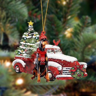 Ornament- Doberman 1-Christmas Car Two Sided Ornament, Happy Christmas Ornament, Car Ornament - Thegiftio UK