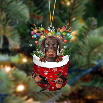 Ornament- Dobermann-In Christmas Pocket Two Sides Ornament, Happy Christmas Ornament, Car Ornament - Thegiftio UK