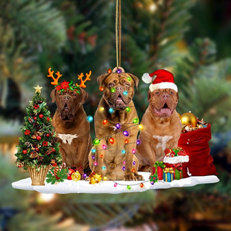 Ornament- Dogue De Bordeaux-Christmas Dog Friends Hanging Ornament, Happy Christmas Ornament, Car Ornament - Thegiftio UK