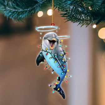 Ornament- Dolphin Christmas Light Hanging Ornament Dog Ornament, Car Ornament, Christmas Ornament - Thegiftio