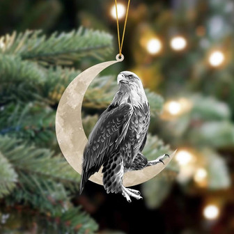 Ornament- Eagle Sits On The Moon Hanging Ornament Dog Ornament, Car Ornament, Christmas Ornament - Thegiftio UK