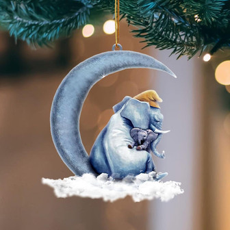 Ornament- Elephant Blue Moon Hanging Ornament Dog Ornament, Car Ornament, Christmas Ornament - Thegiftio UK