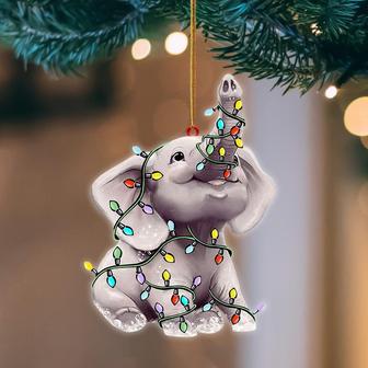 Ornament- Elephant Christmas Light Hanging Ornament Dog Ornament, Car Ornament, Christmas Ornament - Thegiftio UK