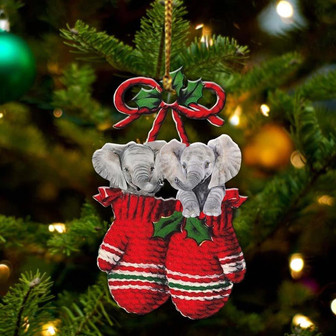 Ornament- Elephants Inside Your Gloves Christmas Holiday-Two Sided Ornament, Christmas Ornament, Car Ornament - Thegiftio UK