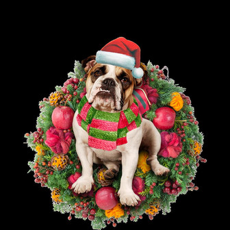 Ornament- English Bulldog Christmas Ornament, Happy Christmas Ornament, Car Ornament - Thegiftio UK