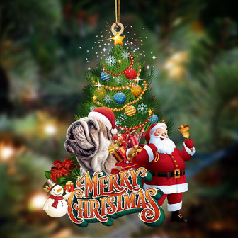 Ornament- English Bulldog2-Christmas Tree&Dog Hanging Ornament, Happy Christmas Ornament, Car Ornament - Thegiftio UK