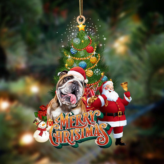 Ornament- English Bulldog3-Christmas Tree&Dog Hanging Ornament, Happy Christmas Ornament, Car Ornament - Thegiftio UK