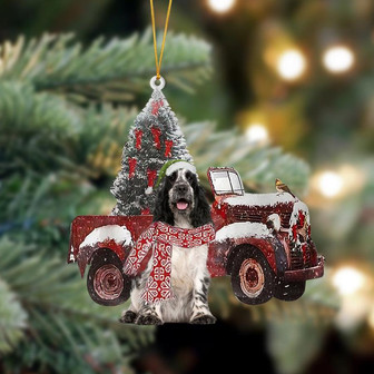 Ornament- English Cocker Spaniel 1-Christmas Truck Two Sided Ornament, Happy Christmas Ornament, Car Ornament - Thegiftio UK