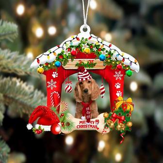 Ornament- English Cocker Spaniel-Christmas House Two Sided Ornament, Happy Christmas Ornament, Car Ornament - Thegiftio UK