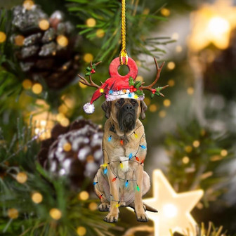 Ornament- English Mastiff Christmas Shape Ornament, Happy Christmas Ornament, Car Ornament - Thegiftio UK