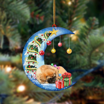 Ornament- English Mastiff-Sleep On The Moon Christmas Two Sided Ornament, Christmas Ornament, Car Ornament - Thegiftio UK